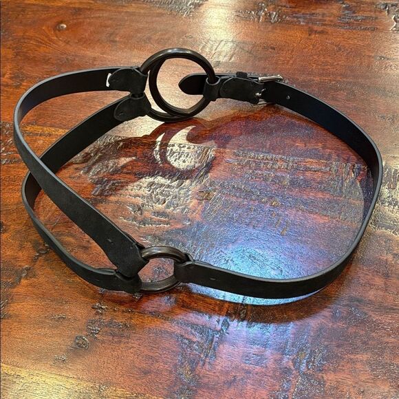 Vintage Ralph Lauren Double O-Ring Black Suede Equestrian Belt size Large main image 9